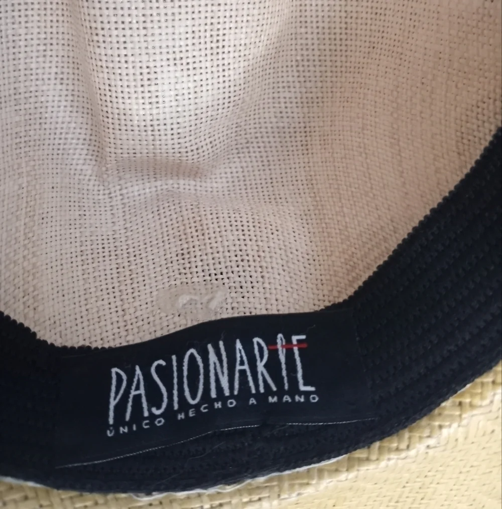 Pasionarte Hand Made One Of A Kind Straw Cowboy Hat With Tassles And Pearls